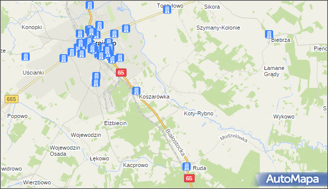 mapa Danówek, Danówek na mapie Targeo