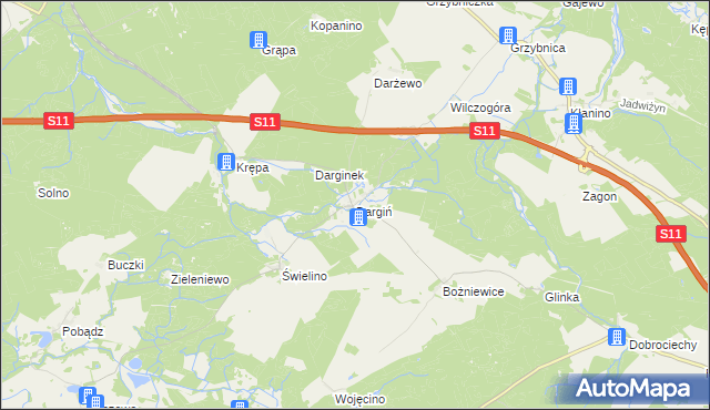 mapa Dargiń, Dargiń na mapie Targeo