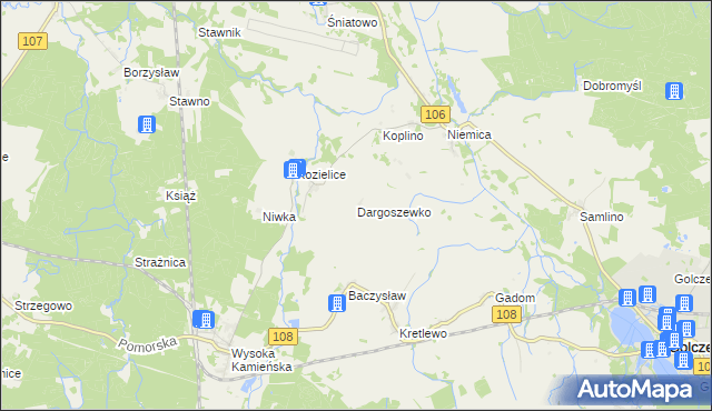 mapa Dargoszewko, Dargoszewko na mapie Targeo