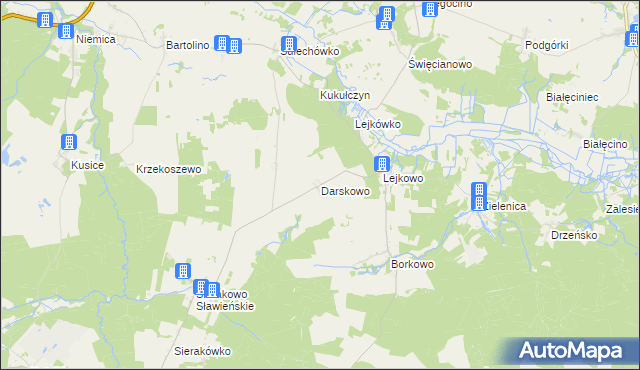 mapa Darskowo gmina Malechowo, Darskowo gmina Malechowo na mapie Targeo