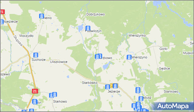 mapa Darżkowo, Darżkowo na mapie Targeo