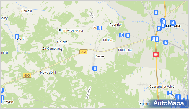 mapa Dasze, Dasze na mapie Targeo