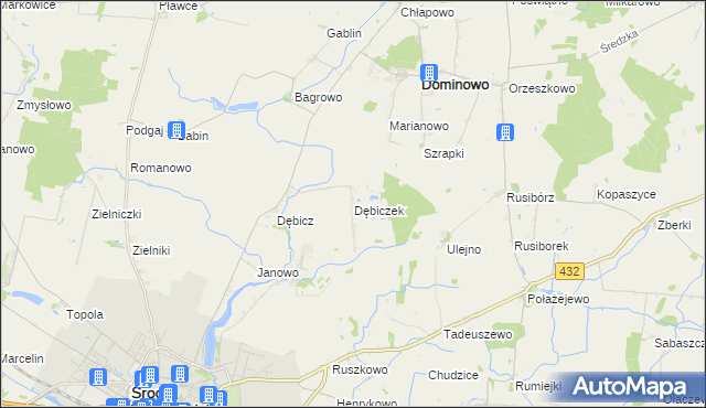 mapa Dębiczek, Dębiczek na mapie Targeo