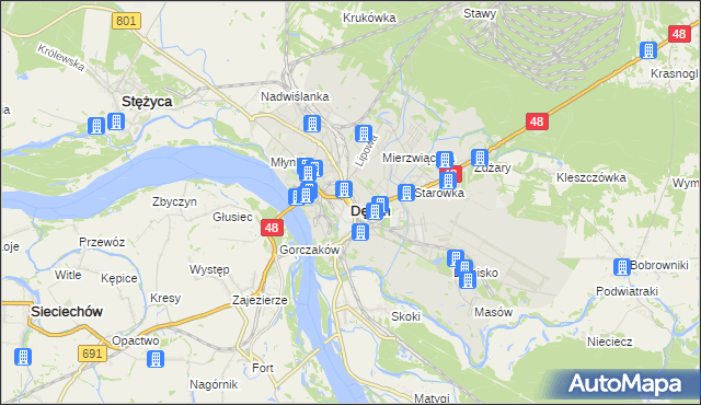 mapa Dęblin, Dęblin na mapie Targeo
