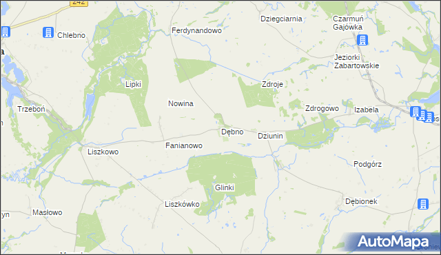 mapa Dębno gmina Łobżenica, Dębno gmina Łobżenica na mapie Targeo