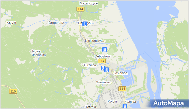 mapa Dębostrów, Dębostrów na mapie Targeo