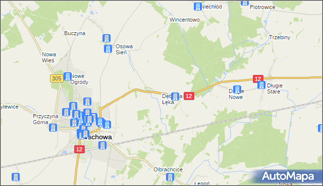 mapa Dębowa Łęka, Dębowa Łęka na mapie Targeo