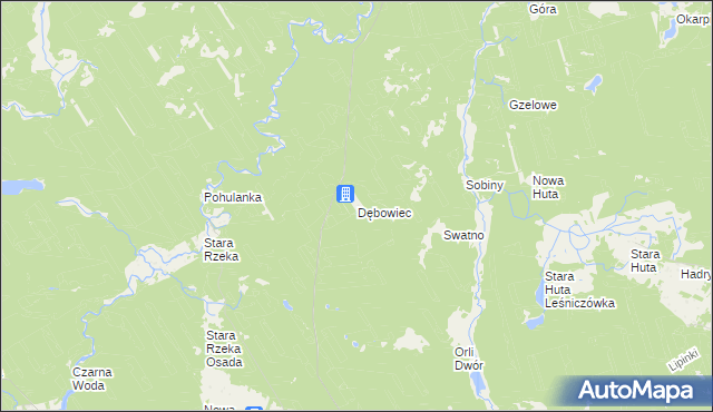 mapa Dębowiec gmina Osie, Dębowiec gmina Osie na mapie Targeo