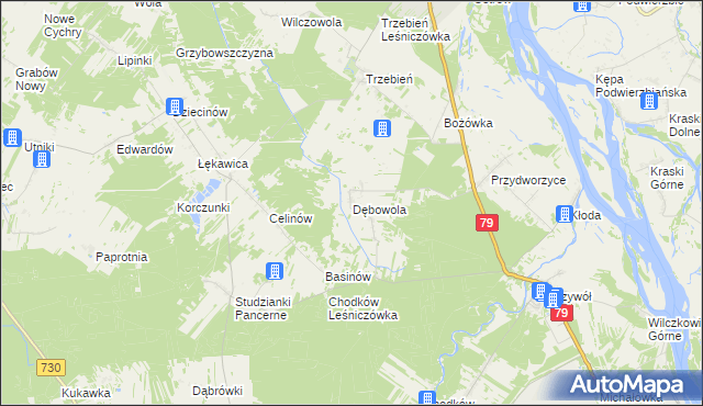 mapa Dębowola, Dębowola na mapie Targeo