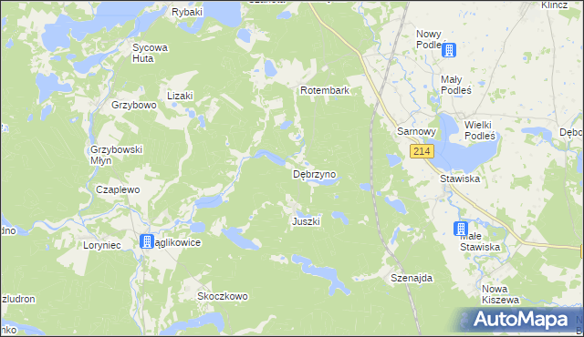 mapa Dębrzyno, Dębrzyno na mapie Targeo