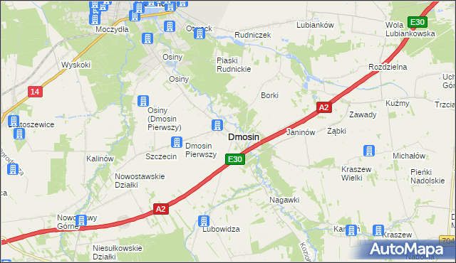 mapa Dmosin, Dmosin na mapie Targeo