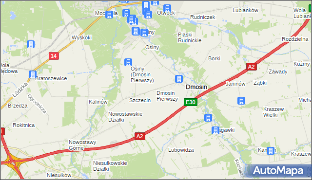 mapa Dmosin Pierwszy, Dmosin Pierwszy na mapie Targeo