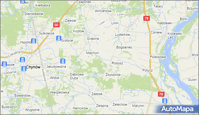 mapa Dobiecin gmina Chynów, Dobiecin gmina Chynów na mapie Targeo