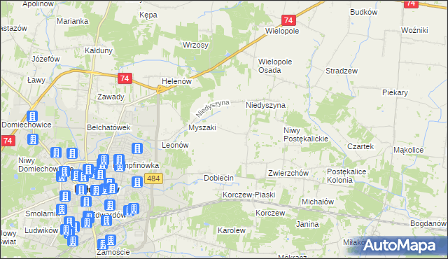 mapa Dobiecin-Kolonia, Dobiecin-Kolonia na mapie Targeo