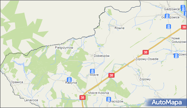 mapa Dobieszów gmina Głubczyce, Dobieszów gmina Głubczyce na mapie Targeo