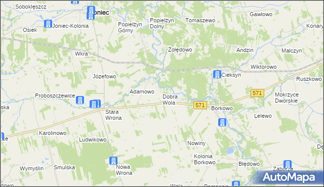 mapa Dobra Wola gmina Nasielsk, Dobra Wola gmina Nasielsk na mapie Targeo