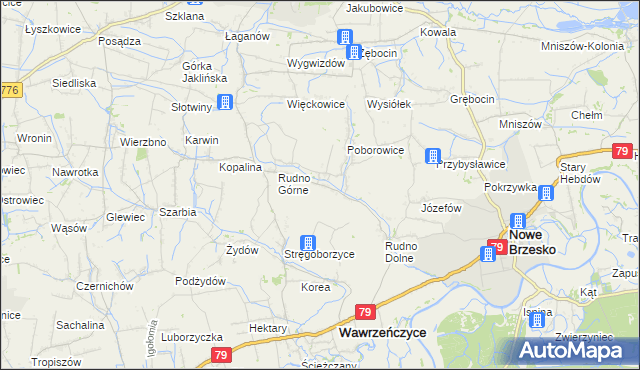 mapa Dobranowice gmina Igołomia-Wawrzeńczyce, Dobranowice gmina Igołomia-Wawrzeńczyce na mapie Targeo