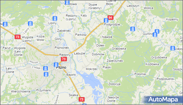 mapa Dobrków, Dobrków na mapie Targeo