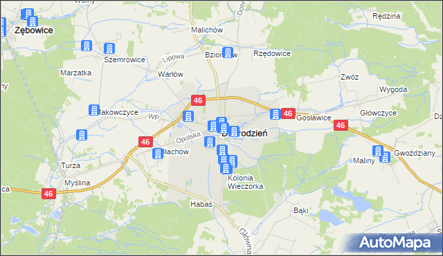 mapa Dobrodzień, Dobrodzień na mapie Targeo