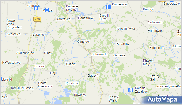 mapa Dobrowoda gmina Busko-Zdrój, Dobrowoda gmina Busko-Zdrój na mapie Targeo