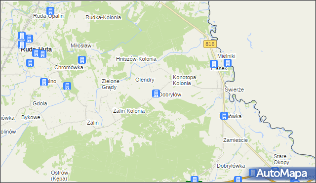 mapa Dobryłów, Dobryłów na mapie Targeo