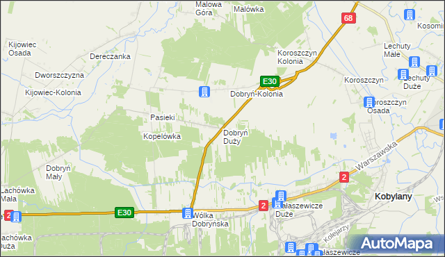 mapa Dobryń Duży, Dobryń Duży na mapie Targeo