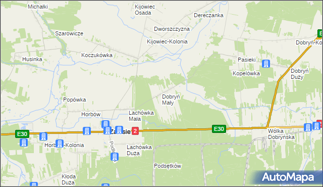mapa Dobryń Mały, Dobryń Mały na mapie Targeo