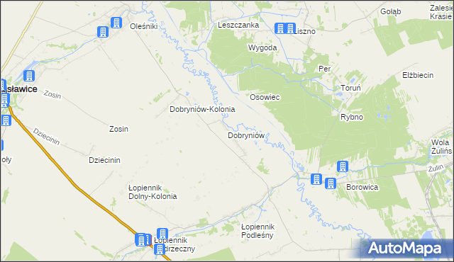 mapa Dobryniów, Dobryniów na mapie Targeo
