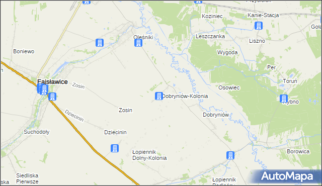 mapa Dobryniów-Kolonia, Dobryniów-Kolonia na mapie Targeo