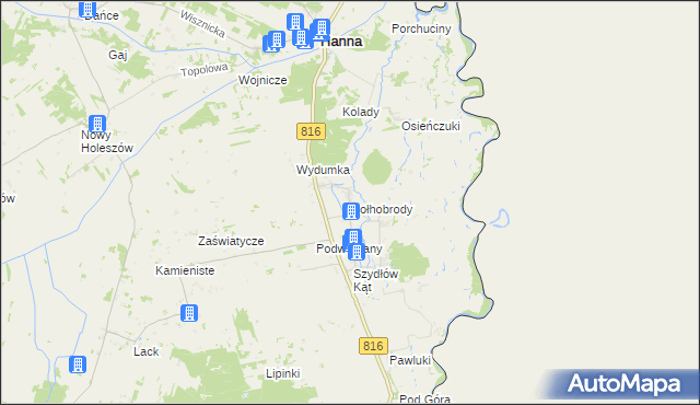 mapa Dołhobrody, Dołhobrody na mapie Targeo