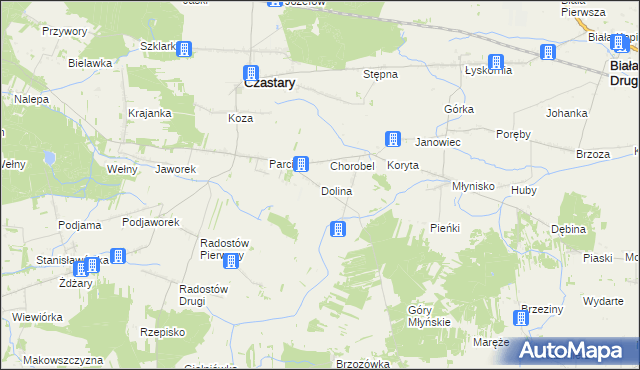 mapa Dolina gmina Czastary, Dolina gmina Czastary na mapie Targeo