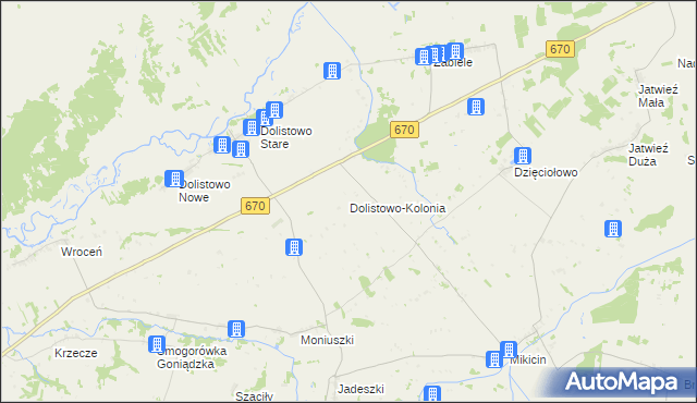 mapa Dolistowo-Kolonia, Dolistowo-Kolonia na mapie Targeo