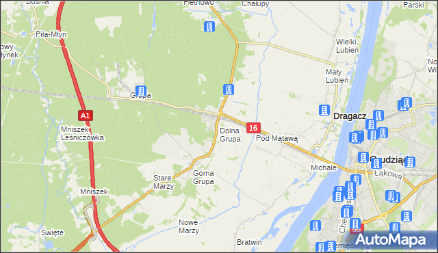 mapa Dolna Grupa, Dolna Grupa na mapie Targeo
