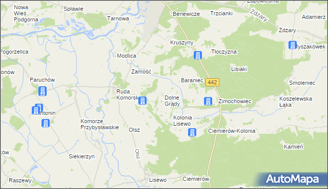 mapa Dolne Grądy, Dolne Grądy na mapie Targeo