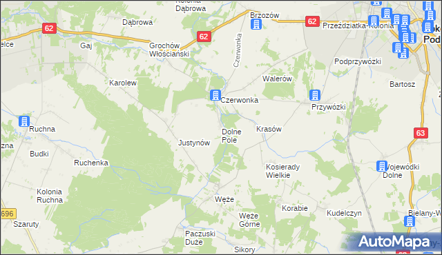 mapa Dolne Pole gmina Sokołów Podlaski, Dolne Pole gmina Sokołów Podlaski na mapie Targeo