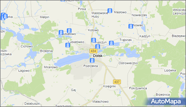 mapa Dolsk powiat śremski, Dolsk powiat śremski na mapie Targeo