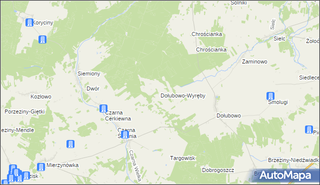 mapa Dołubowo-Wyręby, Dołubowo-Wyręby na mapie Targeo