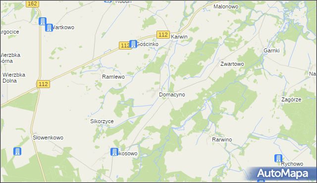 mapa Domacyno, Domacyno na mapie Targeo
