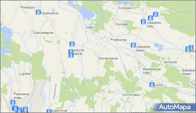 mapa Domanowice, Domanowice na mapie Targeo