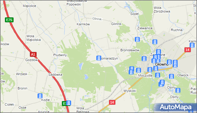 mapa Domaradzyn, Domaradzyn na mapie Targeo