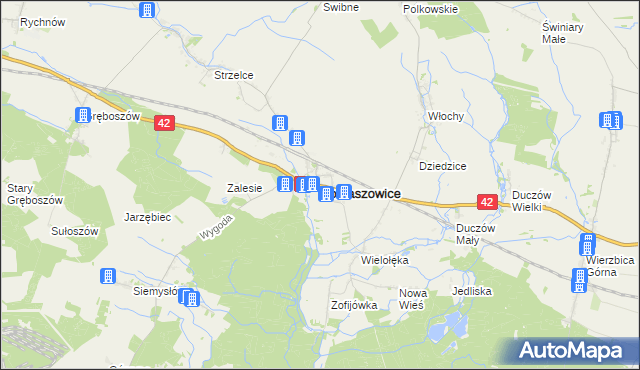 mapa Domaszowice powiat namysłowski, Domaszowice powiat namysłowski na mapie Targeo