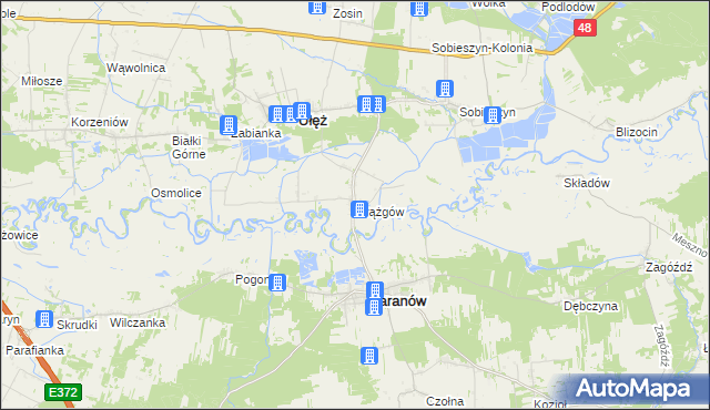 mapa Drążgów, Drążgów na mapie Targeo