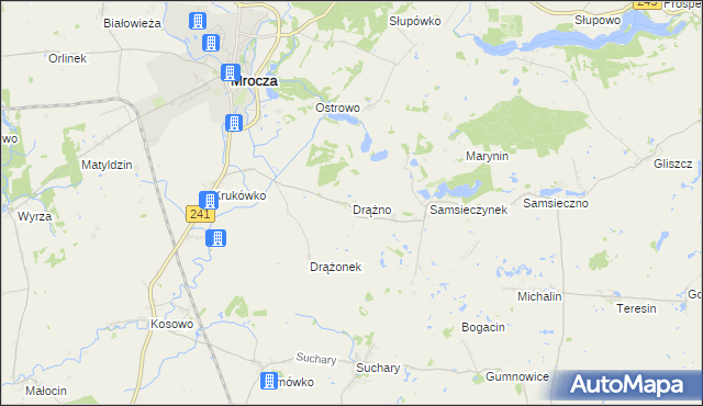 mapa Drążno gmina Mrocza, Drążno gmina Mrocza na mapie Targeo