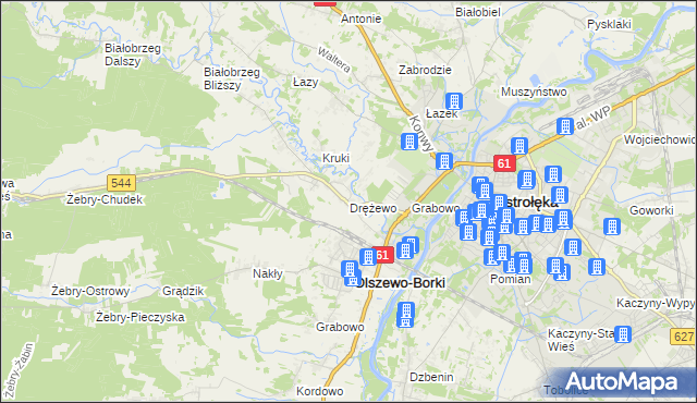 mapa Drężewo, Drężewo na mapie Targeo