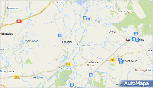 mapa Drogoszów, Drogoszów na mapie Targeo