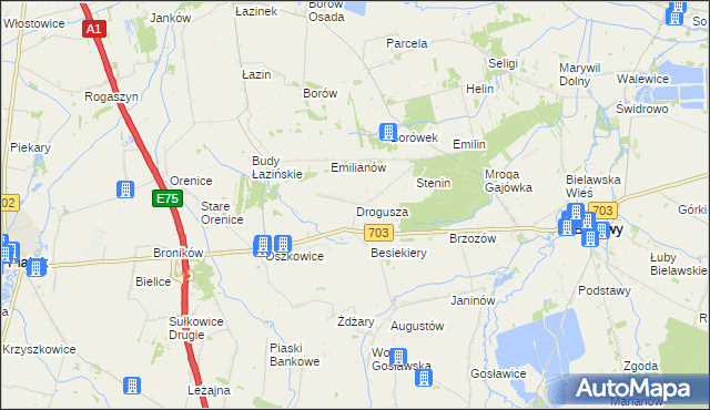 mapa Drogusza, Drogusza na mapie Targeo