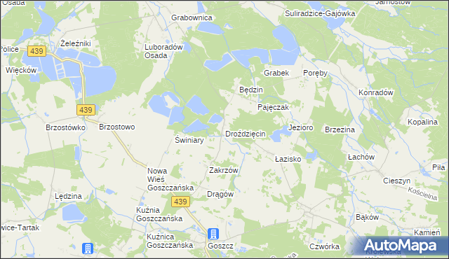 mapa Droździęcin, Droździęcin na mapie Targeo