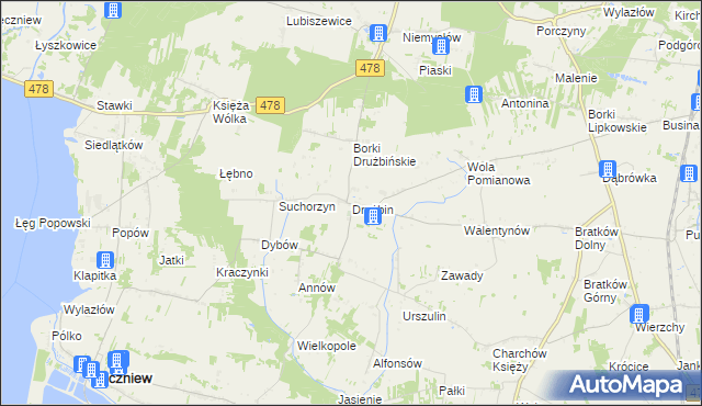 mapa Drużbin, Drużbin na mapie Targeo