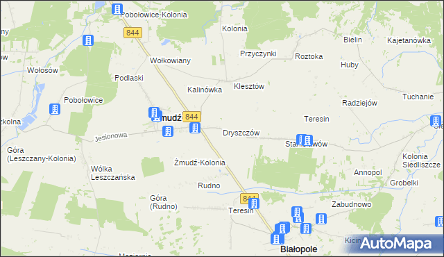 mapa Dryszczów, Dryszczów na mapie Targeo