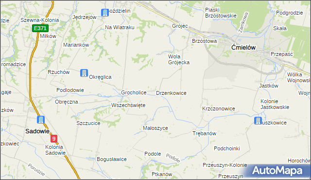 mapa Drzenkowice, Drzenkowice na mapie Targeo